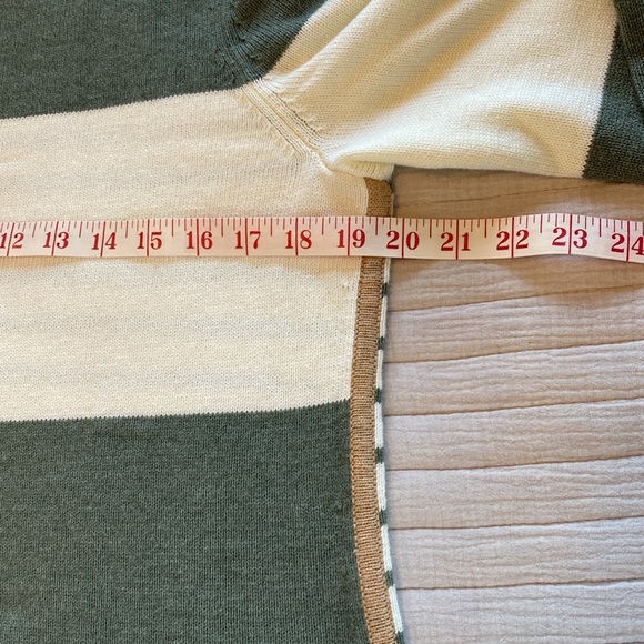 Talbots striped sweater, size M, Green & cream, NWT - Picture 8 of 10